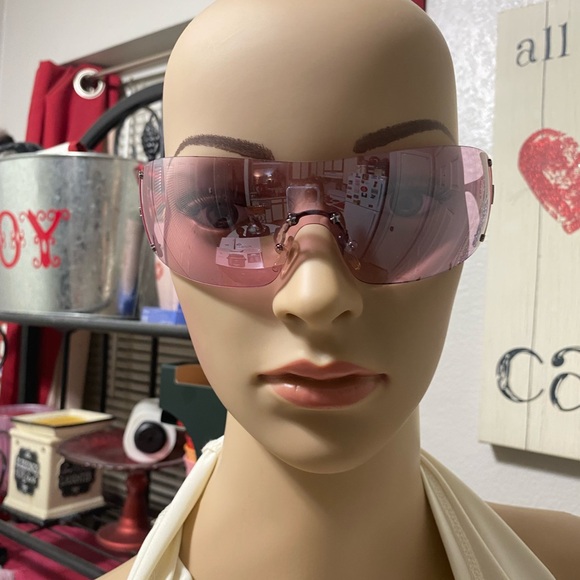 LIKE NEW SO RARE DIOR Vintage Golf Pink rimless sunglasses Y2K Barbie style - Picture 2 of 15